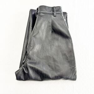 Wilfred by Aritzia Modern Cargo Black Faux Leather Pants Size 00 NWT